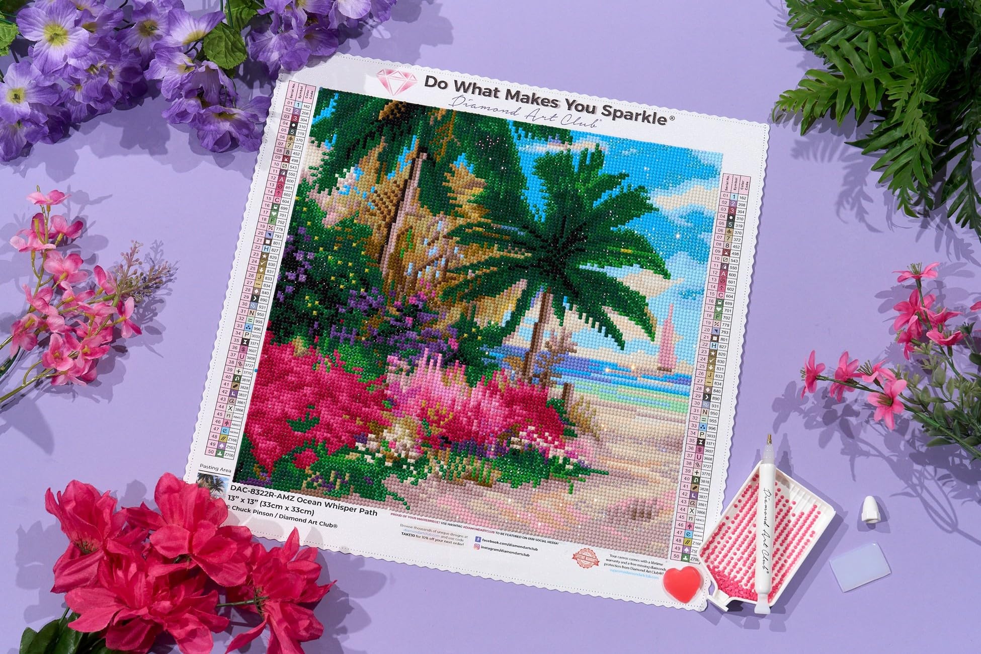 DIAMOND ART CLUB Ocean Whisper Path - Kit de pintura de diamantes para adultos