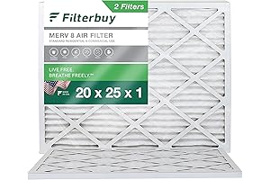 Filterbuy 20x25x1 MERV 8 Air Filter