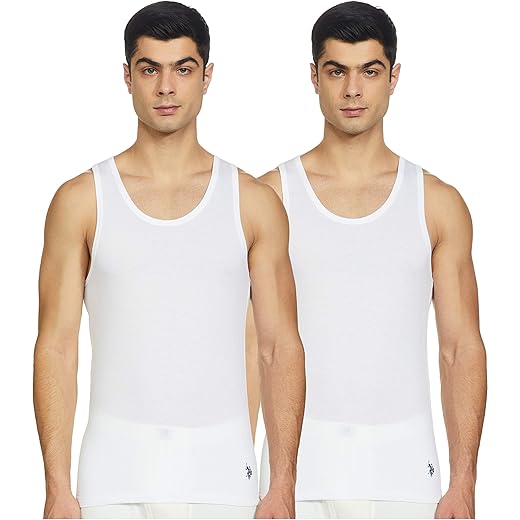 Mens Comfort Regular Fit Cotton Vest - Pack of 2