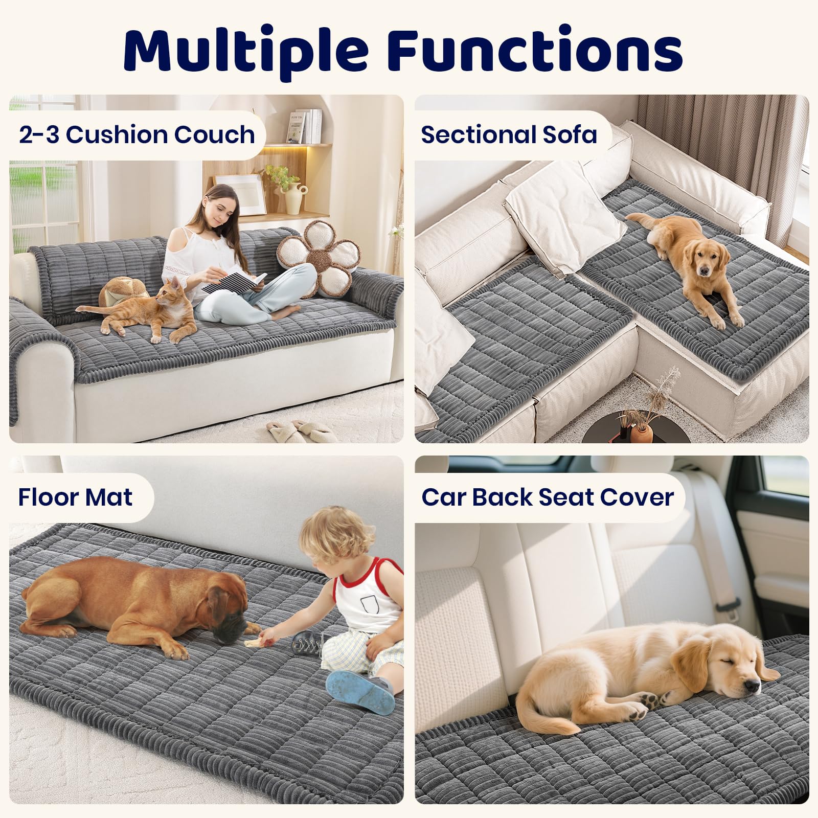 Royhom Pet Sofa Arm Cover Washable, Soft Thick Sofa Arm Protector Covers - Image 3