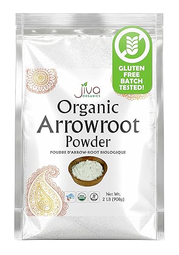 Jiva Organics Harina orgánica de raíz de flecha polvo bolsa de 2 libras - cruda sin OMG