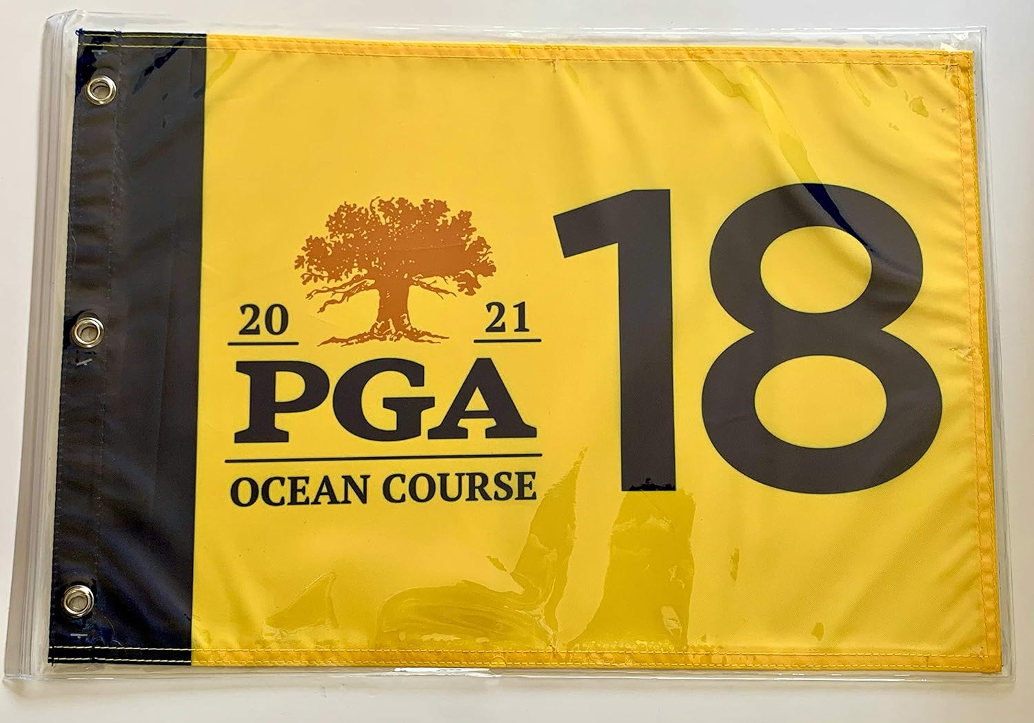 2021 Pga Championahip Flag kiawah island golf ocean course yellow silkscreen pin flag