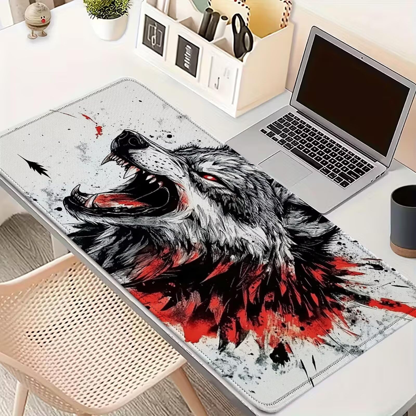 Tapis de Souris XXL Tapis de Souris Gaming 900 x 450 mm Blanc 0-z15