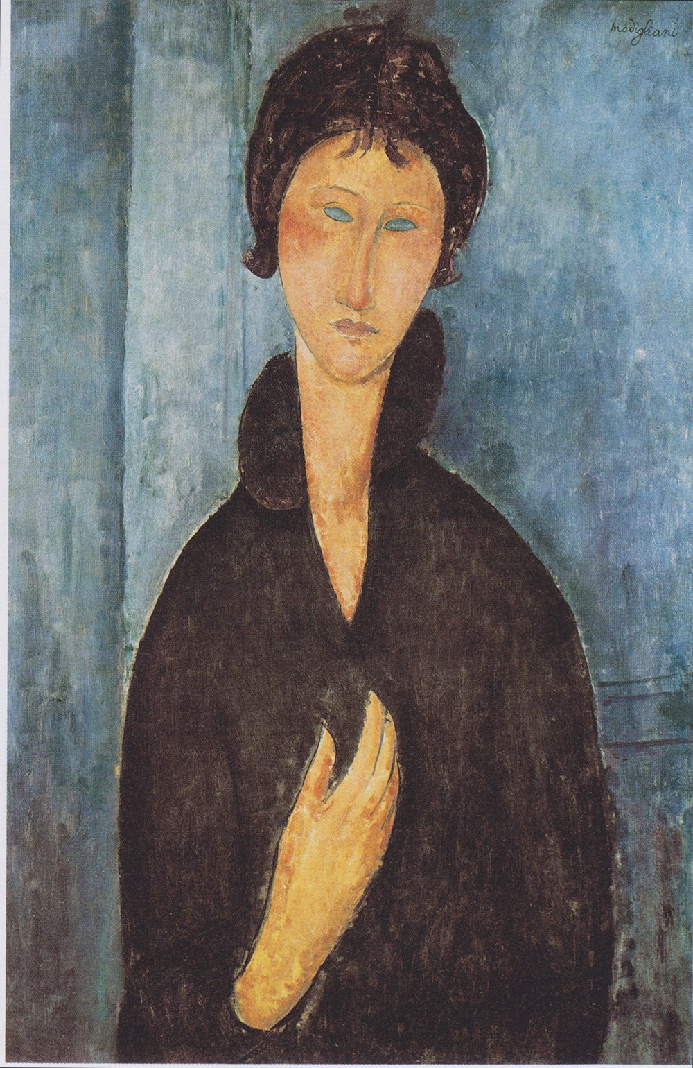 Modigliani Die Frau mit blauen Augen grand format mat déco