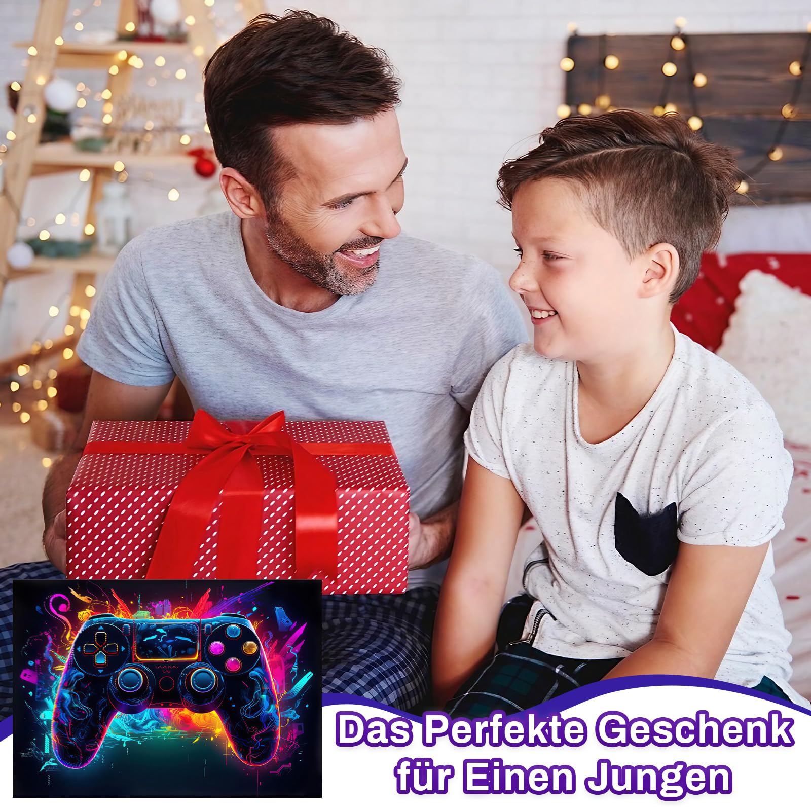 Gaming Teppich rutschfest Kristall-Samt Gamer Fußmatte, Spielkonsolen-Teppich, Neon Farben, Coole Deko für Jungen Teenager Schlafzimmer Wohnzimmer 120x160cm