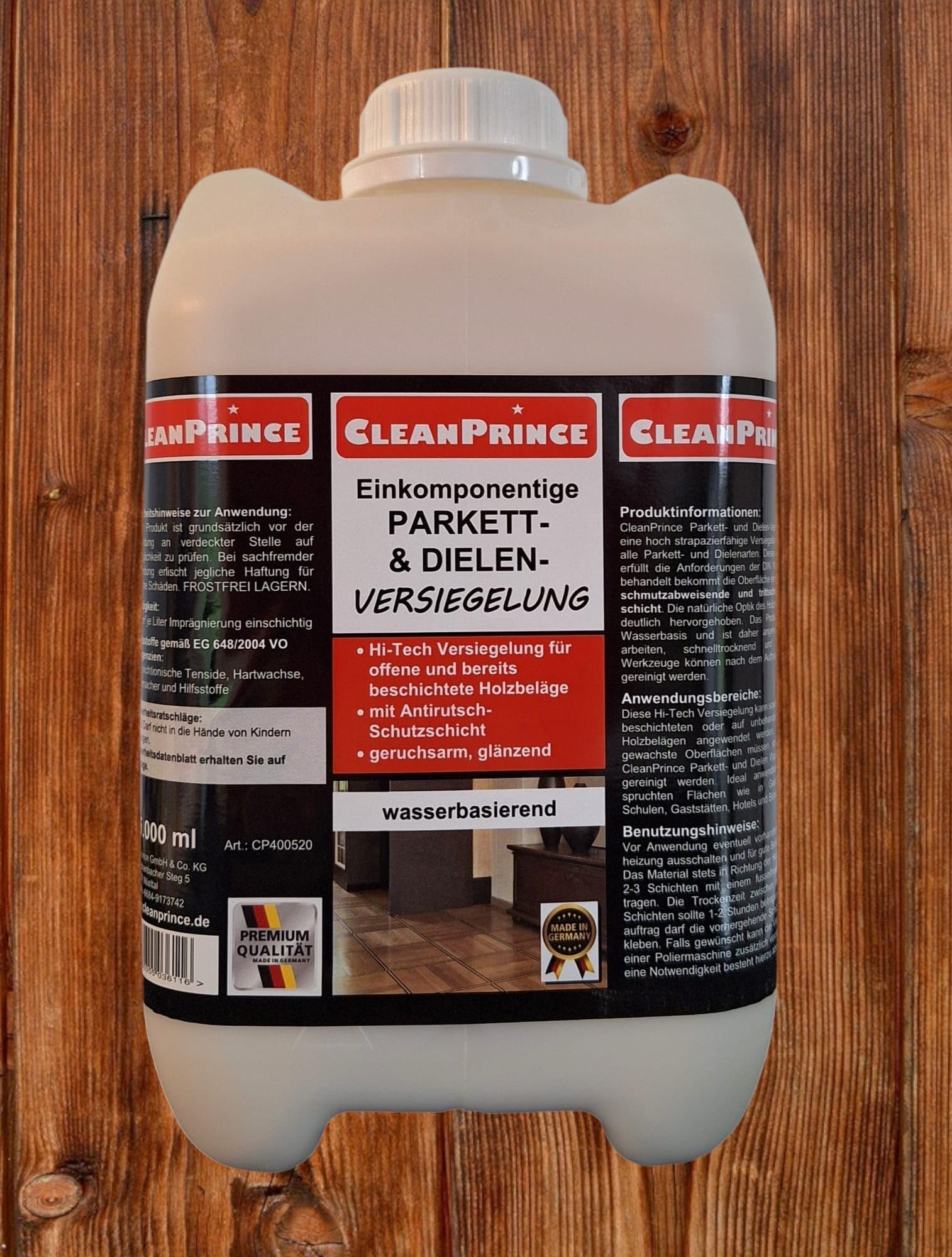 5 Litros Parkett- y Pasillos Selladura Parqué Selladura Siegel Einkomponentige Parkettversiegelung Brillo Brillante Holzoberflächen con Anti-rutsch-schutzschicht, sin Olor, Wasserbasierend