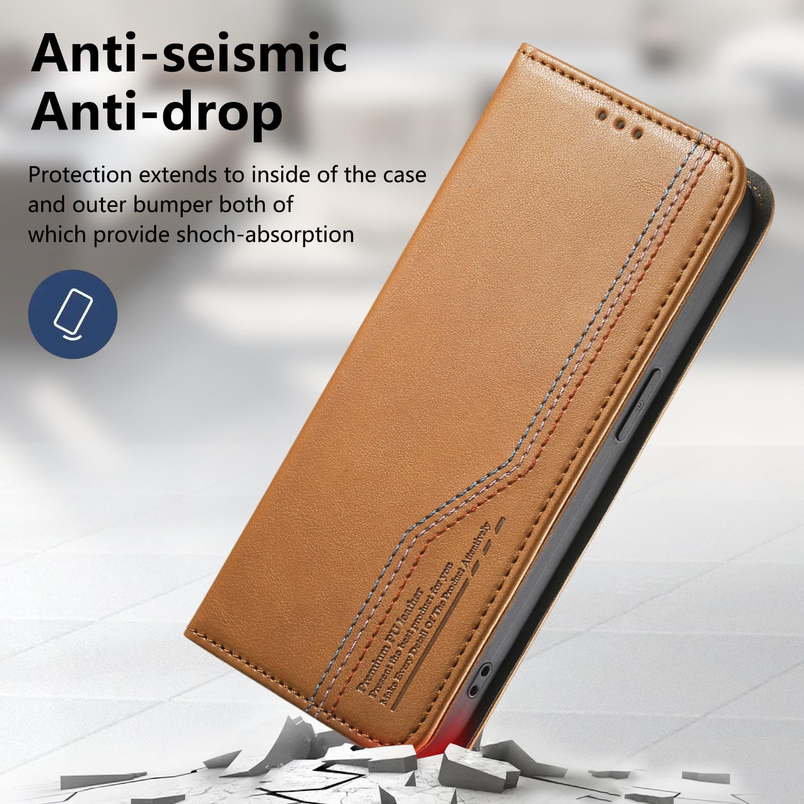 Coque Portefeuille Cuir PU Pour Xiaomi 15T Pro – Rabat Magnétique, 2 Emplacements Cartes, Support Pliable (Marron)
