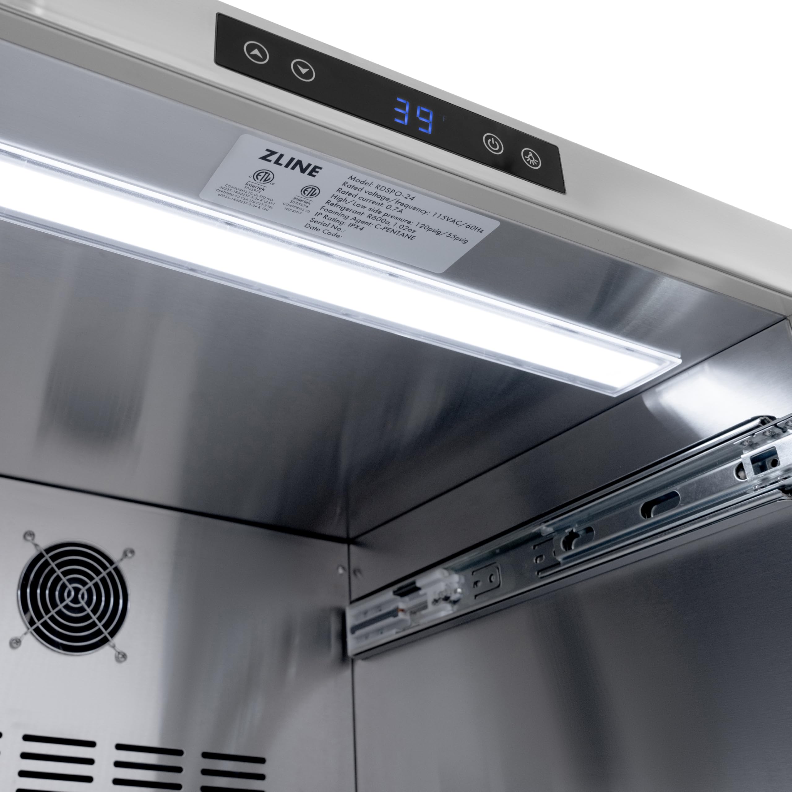 Z Line Kitchen And Bath ZLINE 24 In. Touchstone 168 Can Outdoor-Rated Dual Refrigerator Drawer With White Matte Doors (Rdso-Wm-24) on Fridge.com - View 5