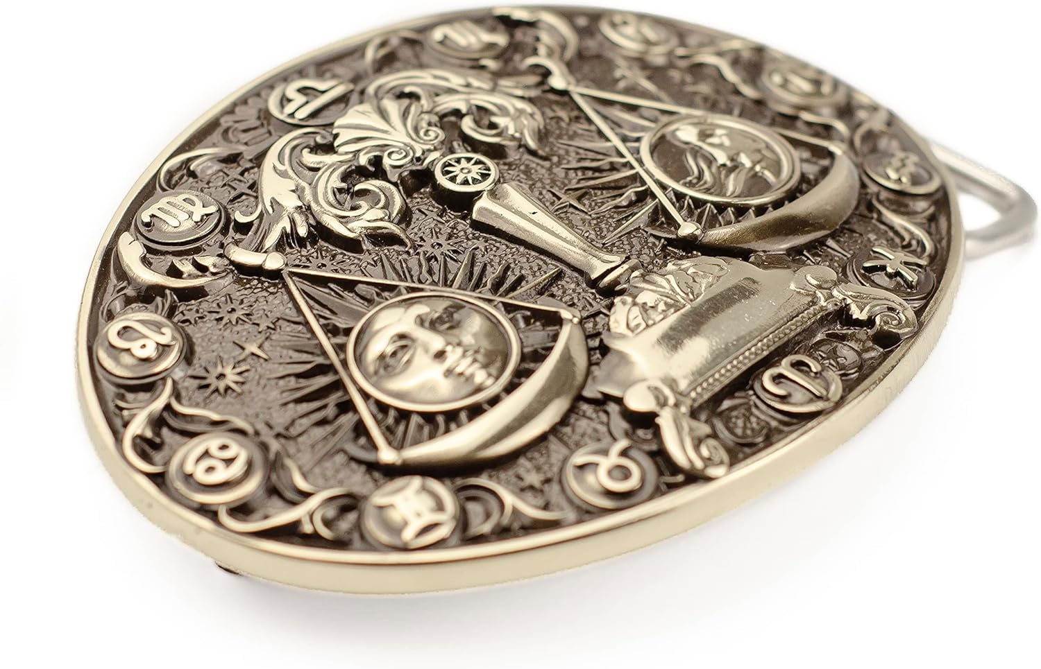 Libra german silver belt buckle, Horoscope Astrological Zodiac Sign solid nickel silver belt buckle for casual belt for men and women