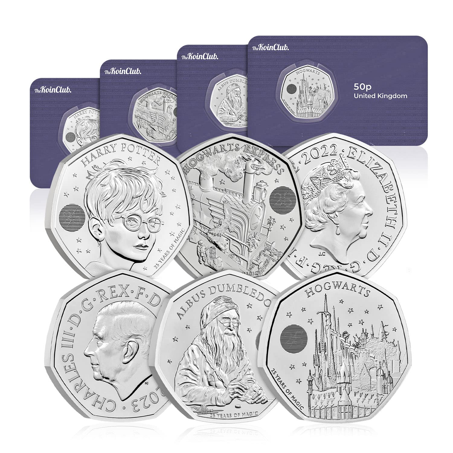 The Koin Club Royal Mint Harry Potter Brilliant Uncirculated 50p Coin Set -  All 4 Designs! : Amazon.co.uk: Toys & Games