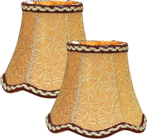 Fuloon Bombillas pequeñas con clip, estilo europeo moderno, mini campanas para candelabros, pantallas de lámpara de araña de campo francés, 3.14 x