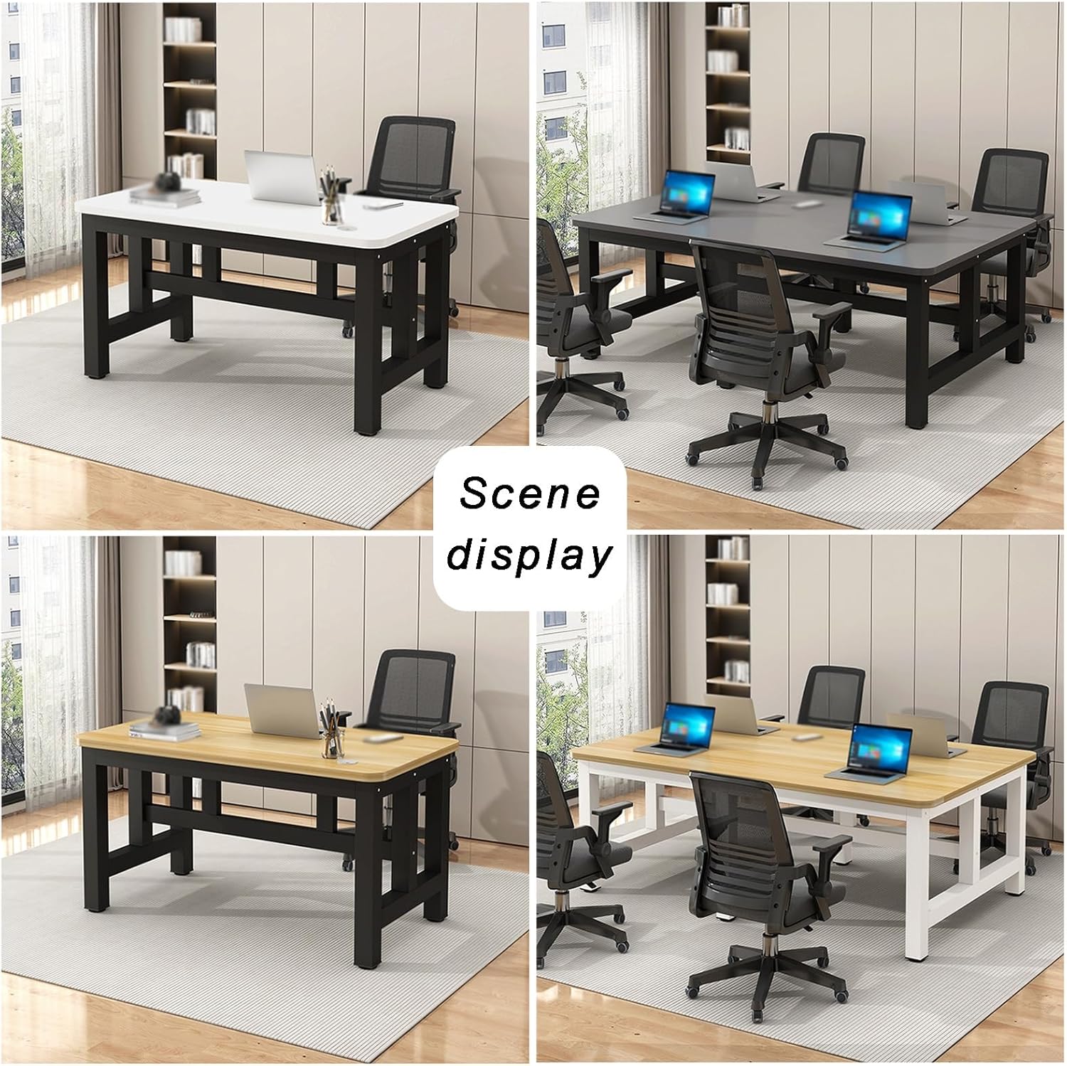 Heavy-Duty Metal Table Legs Water Proof and Wear-Resistance Reinforced Crossbeam Base for Office/Dining/Coffee Desk Leg Compatible with Various Tables Tops