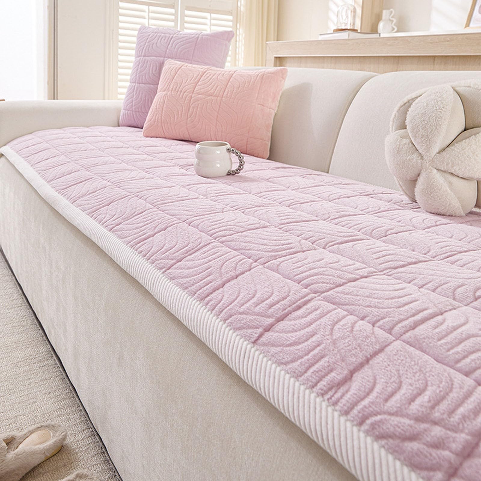 Housse de canapé anti-rayures violette pour préserver vos meubles des chiens et chats