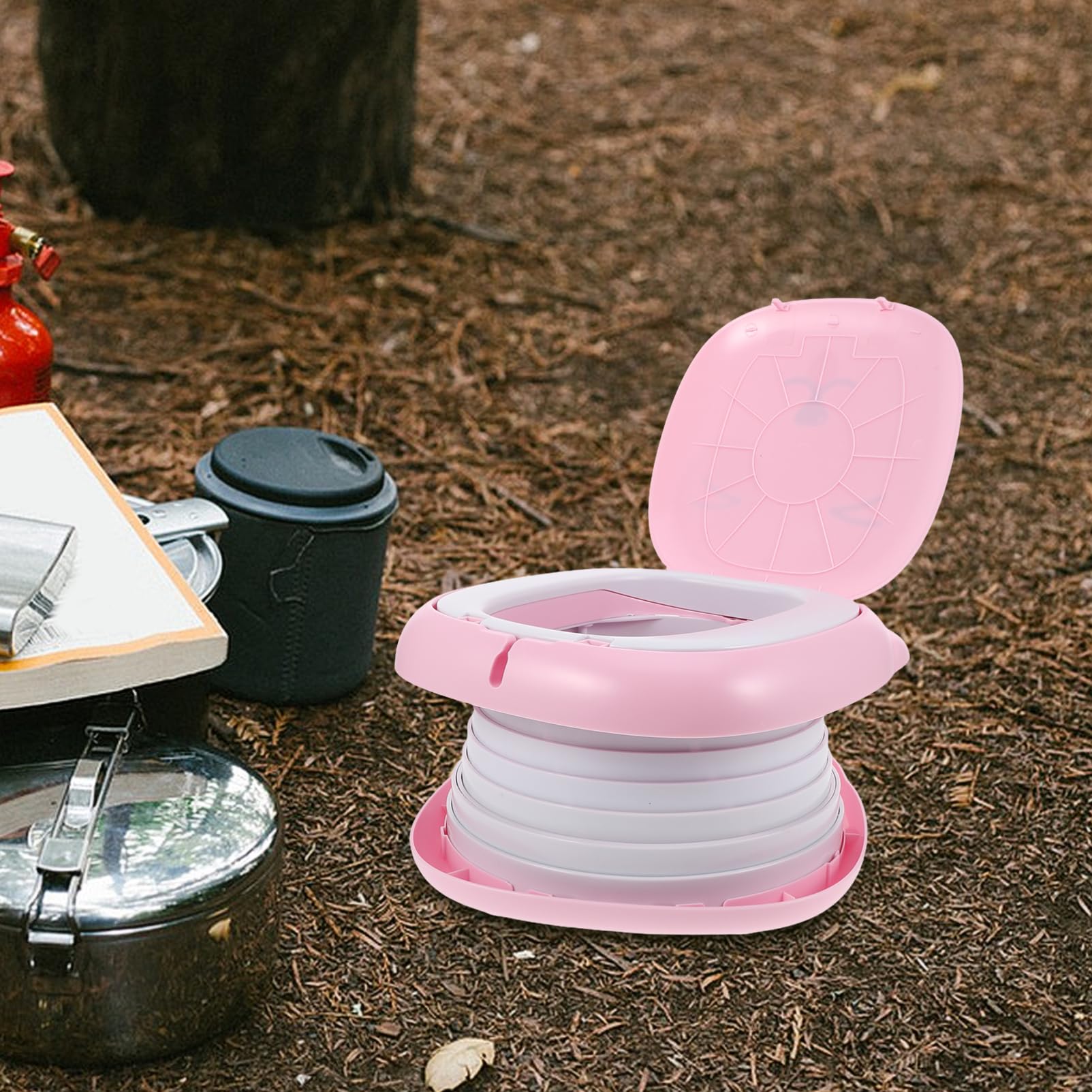 PartyKindom Faltbare Töpfchen für Kleinkinder Tragbar für Reisen Camping Outdoor und Indoor Auslaufschutz und Hygienisch als Notfalltoilette Geeignet