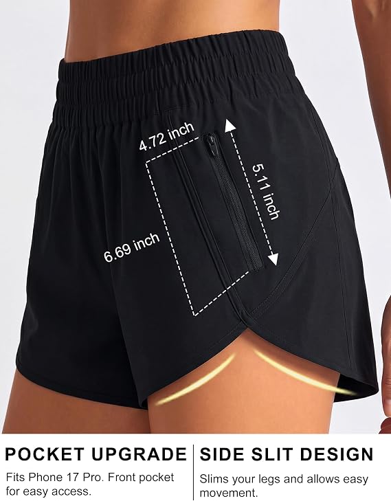 BMJL 2.5 Running Shorts for Women High Waisted Quick Dry Short with Pocket