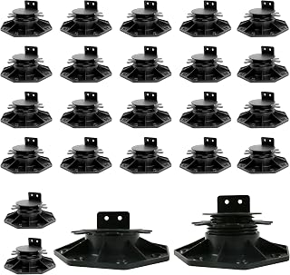 Goldshire 24-Pack Adjustable Deck Support Pedestals, 1-3/16" to 2-3/8" Height, UV-Resistant Plastic Bases, 2200lbs Capacity, Black