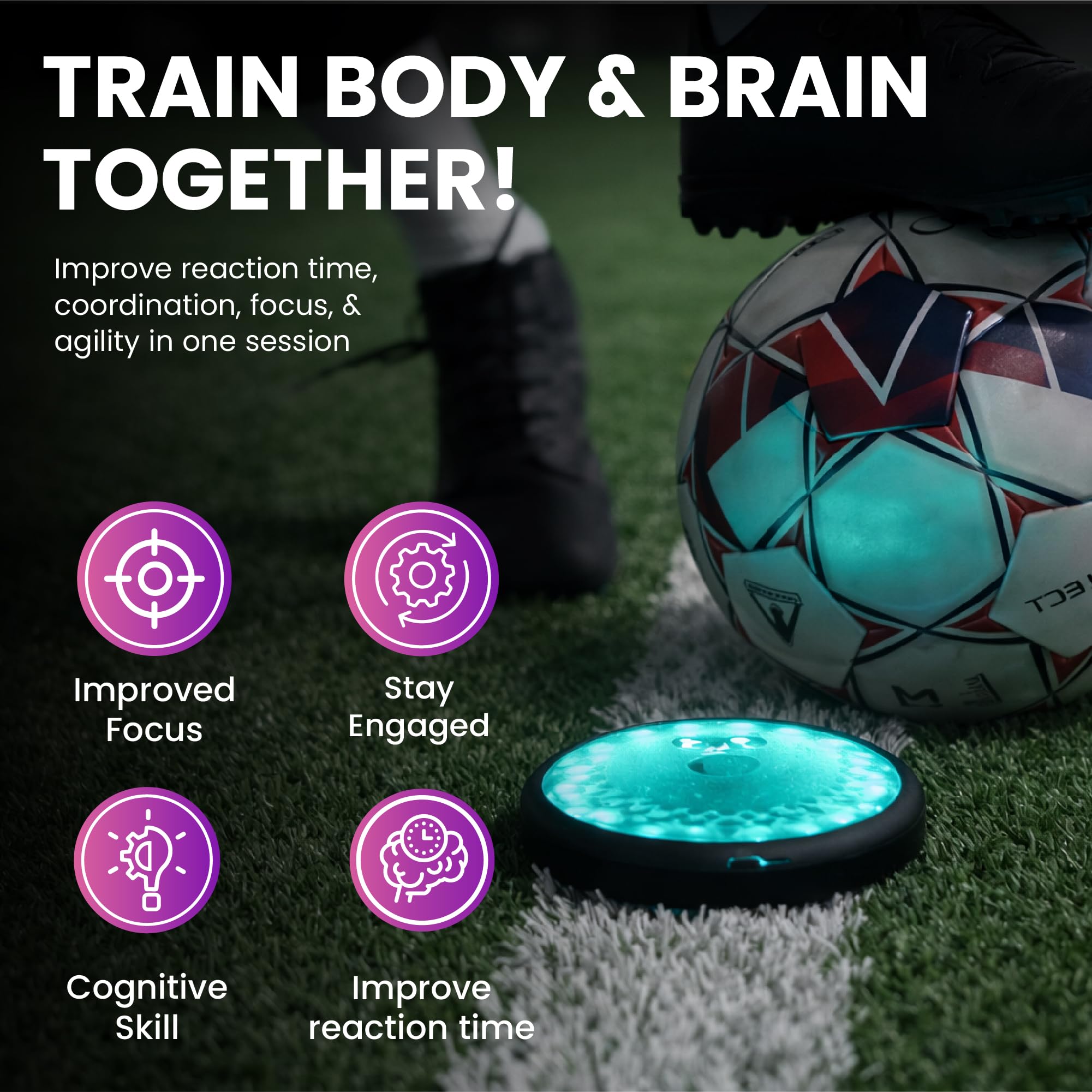 Reaktionslichter Training – Smartes Reaktionstraining per App – Trainingslichter für Sport, Schule & Coaching – 4 oder 6 Pucks