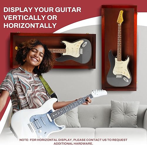 Miniatura 113 de PENNZONI Vitrina para guitarra eléctrica, estuche acrílico para guitarra eléctrica, soporte de pared, estuche de pared para guitarra hecha de marco