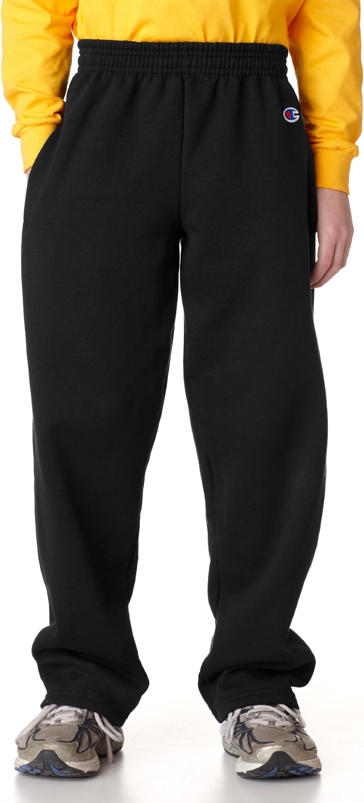 Champion ビッグボーイズ オープンボトムパンツ, ブラック, X-Large