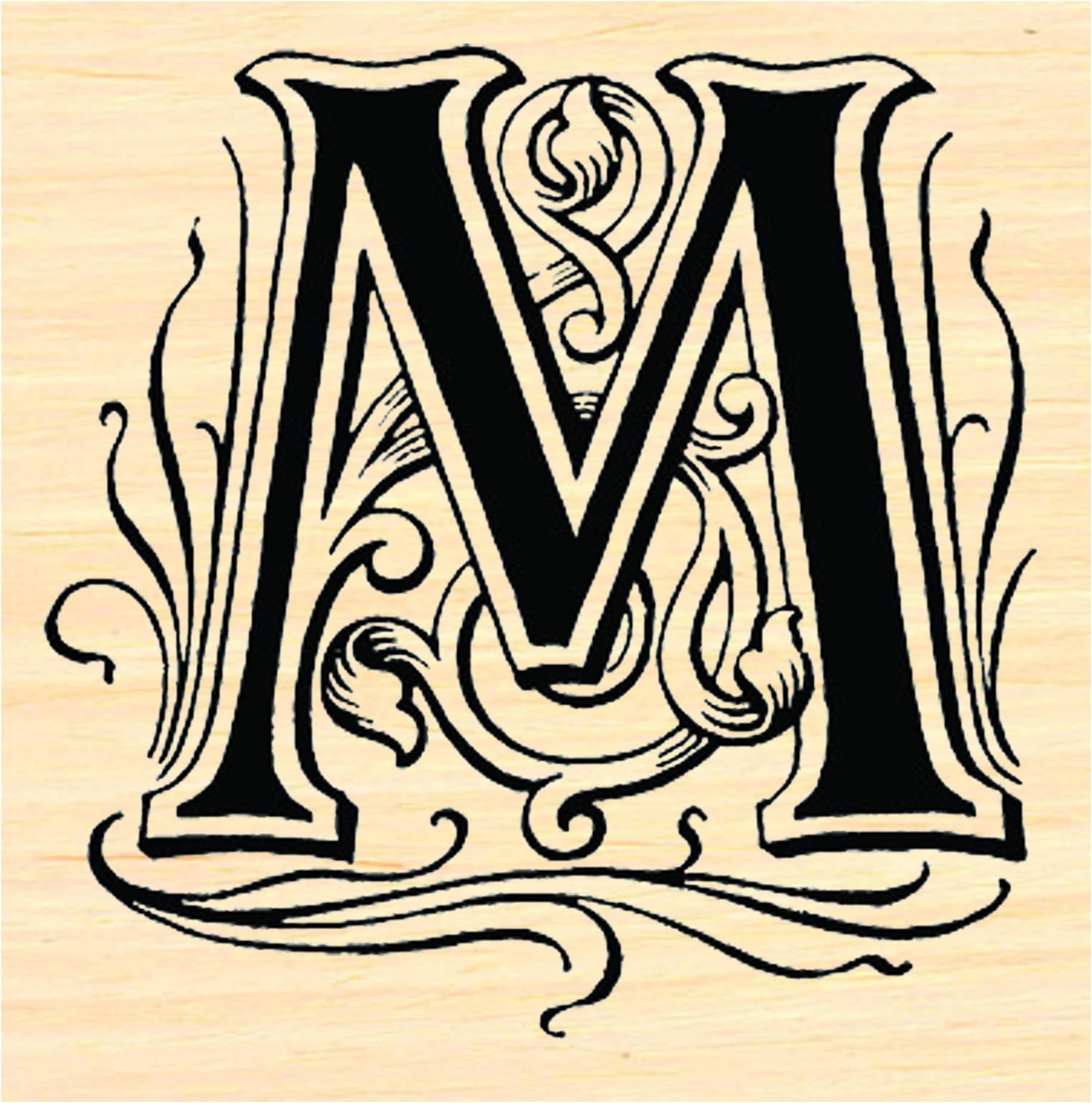 Birthday Gift M M Rubber Stamp Business Card Stamp Letter M Stamp M