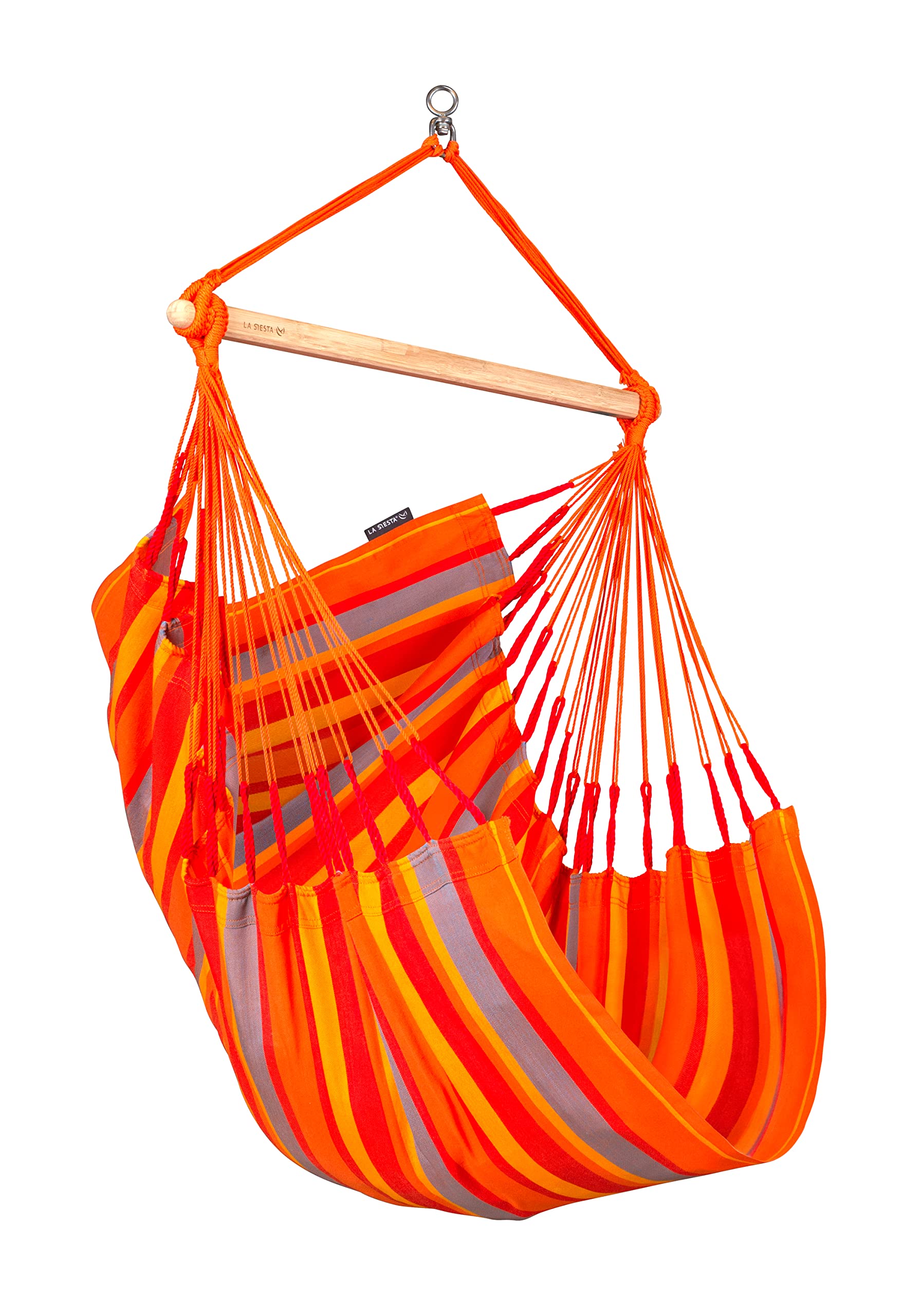 LA SIESTA® - Silla hamaca Domingo básica mediana y soporte para árbol - Silla colgante resistente a la intemperie y al desgarro con kit de suspensión para árboles, vigas y postes - Silla hamaca para