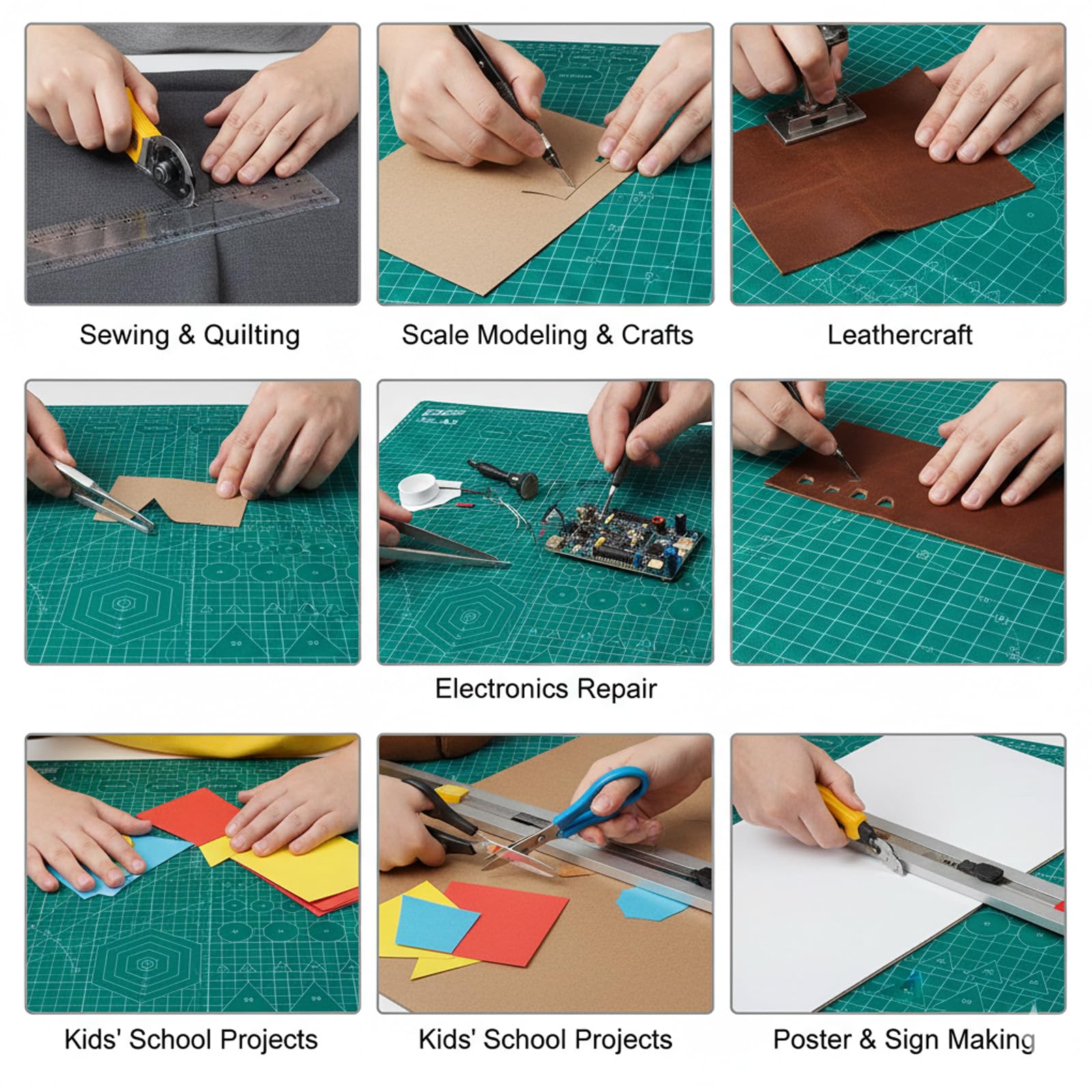 18 Zoll x 24 Zoll selbstheilende Schneidematte A2 (45 x 60 cm), faltbar, ideal für Basteln, Zuschneiden, Nachzeichnen, Nähen, Quilten, Scrapbooking, Kunsthandwerk und Holzbearbeitung