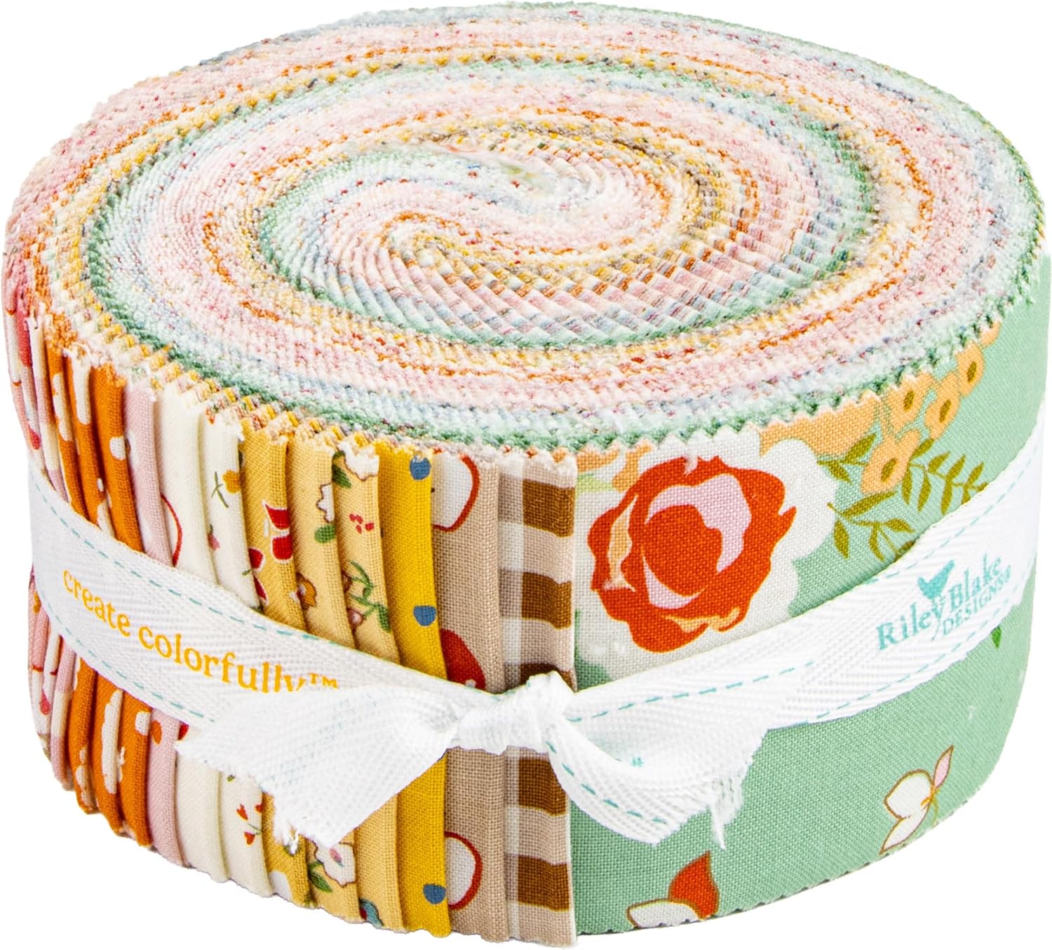Minki Kim Cotton Nook Rolie Polie 40 2.5-inch Strips Jelly Roll Riley Blake Designs RP-17970-40