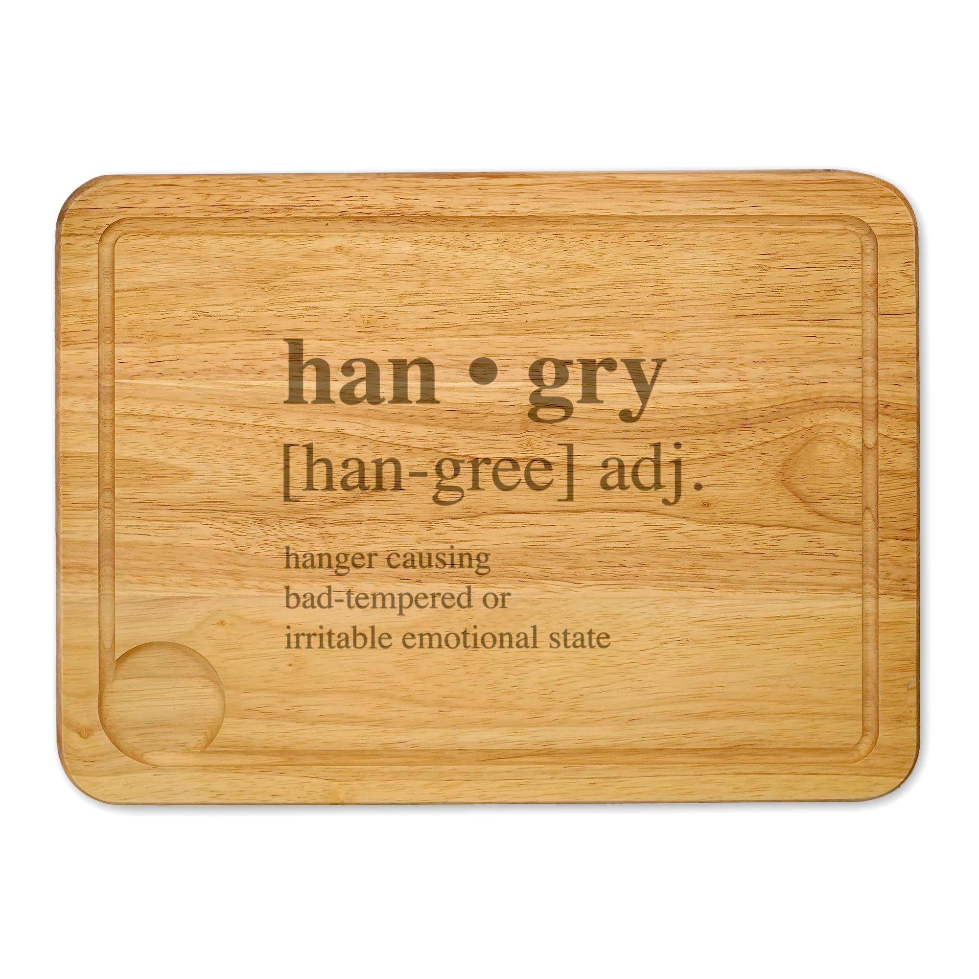 Hangry (Han-Gry) Engraved Wooden Chopping Board Customised Novelty Gift Family Cheese Board Serving Board