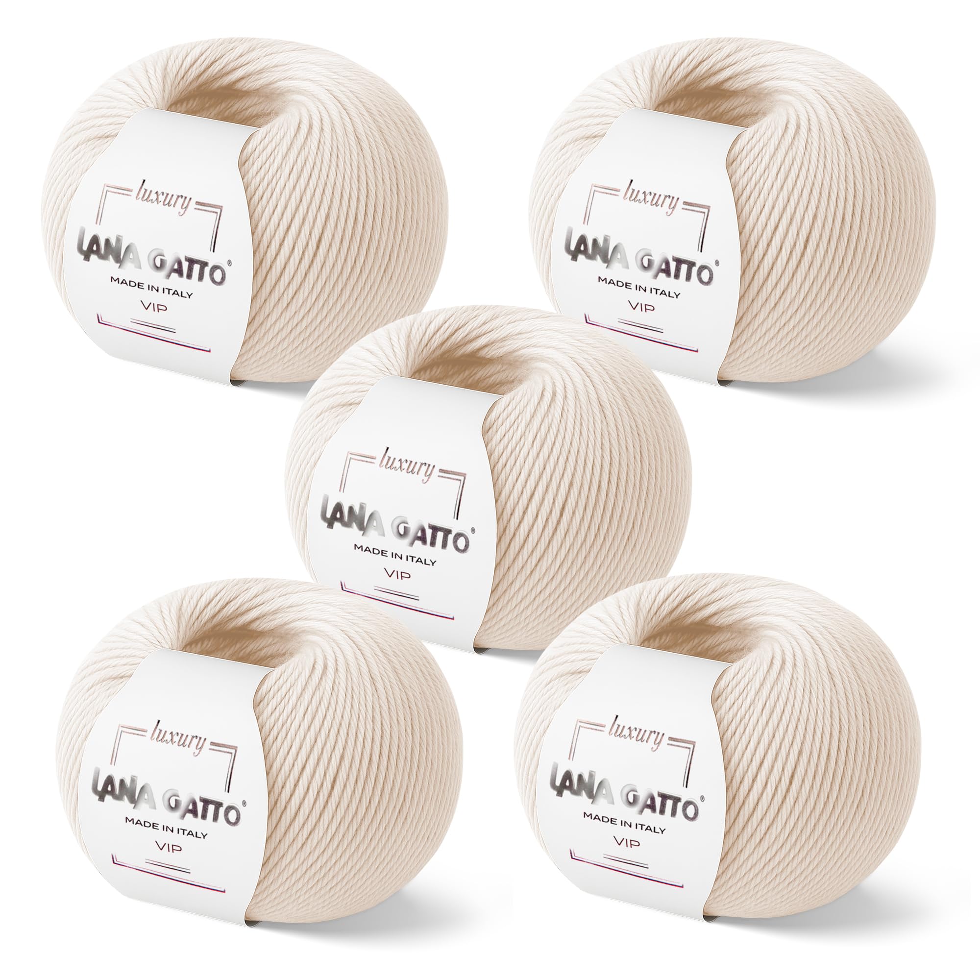 5-Pack Cashmere and Extra-fine Merino Wool Luxurious Yarns (Ivory)