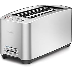Wolf Gourmet 4-Slice Extra-Wide Slot Toaster with Shade Selector, Bagel and Defrost Settings, Silver Knobs with Black Knob Accessories, Stainless Steel (WGTR124SR)