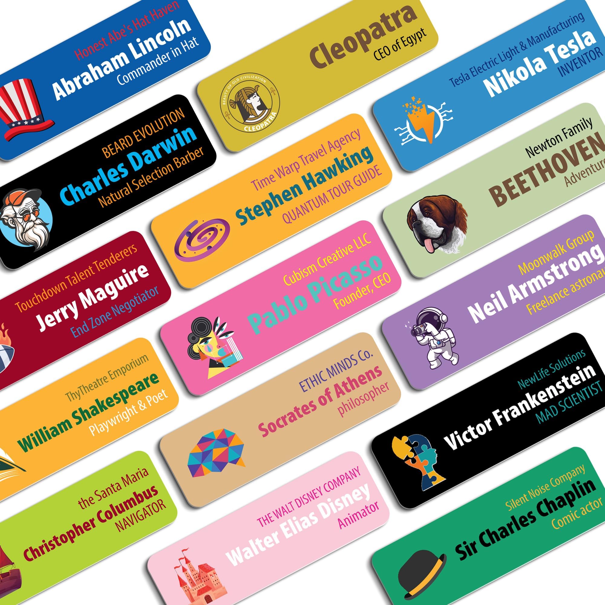Vibrant Custom Full Color Name Tag - 1" x 3" - Upload Your Own Logo - Personalized & Professional Badge Solutions
