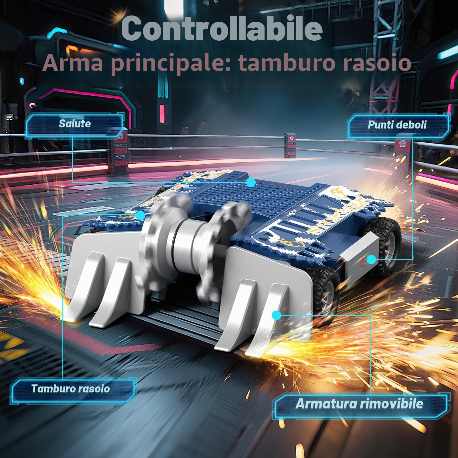 Sunrad BattleBots Arena MAX, Multiplayer Robot Board Game for Kids, Remote Control Toy,for Boys and Girls Ages 8 and Up