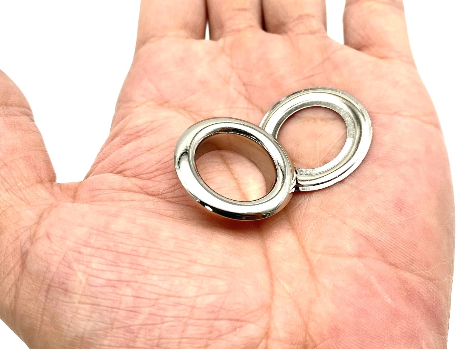 3dancraftit Stainless Brass Washable Round Eyelets Grommets and washers for Leather Purse Shoe Paper DIY Crafts Inner Size 11/16 Inch / 17mm Nickel G85