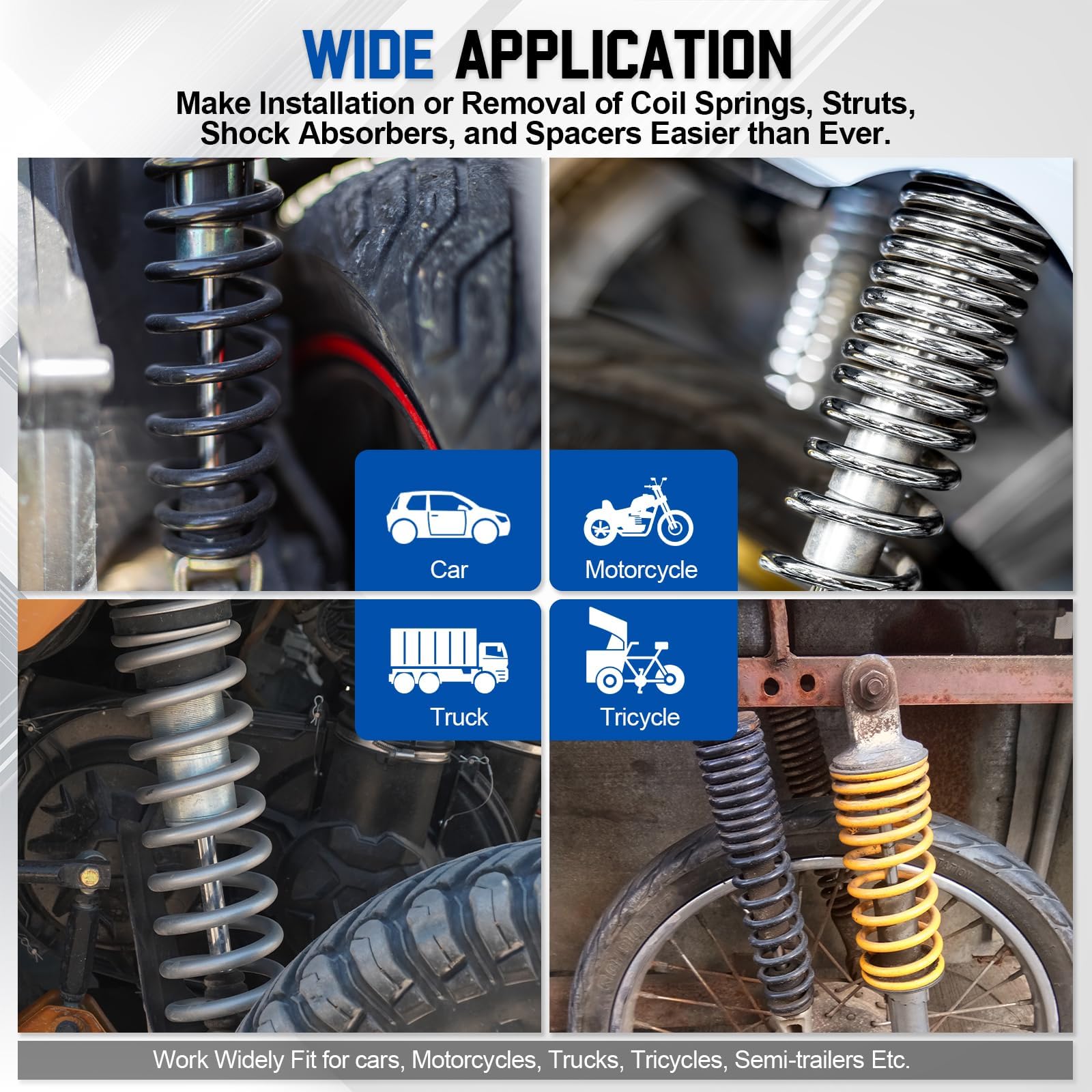 2 Piezas Set Tensor de Muelle Universal para vehículos, Herramienta para amortiguadores de Auto, Carga 1,2T,para turismos, Camiones, ATV y UTV