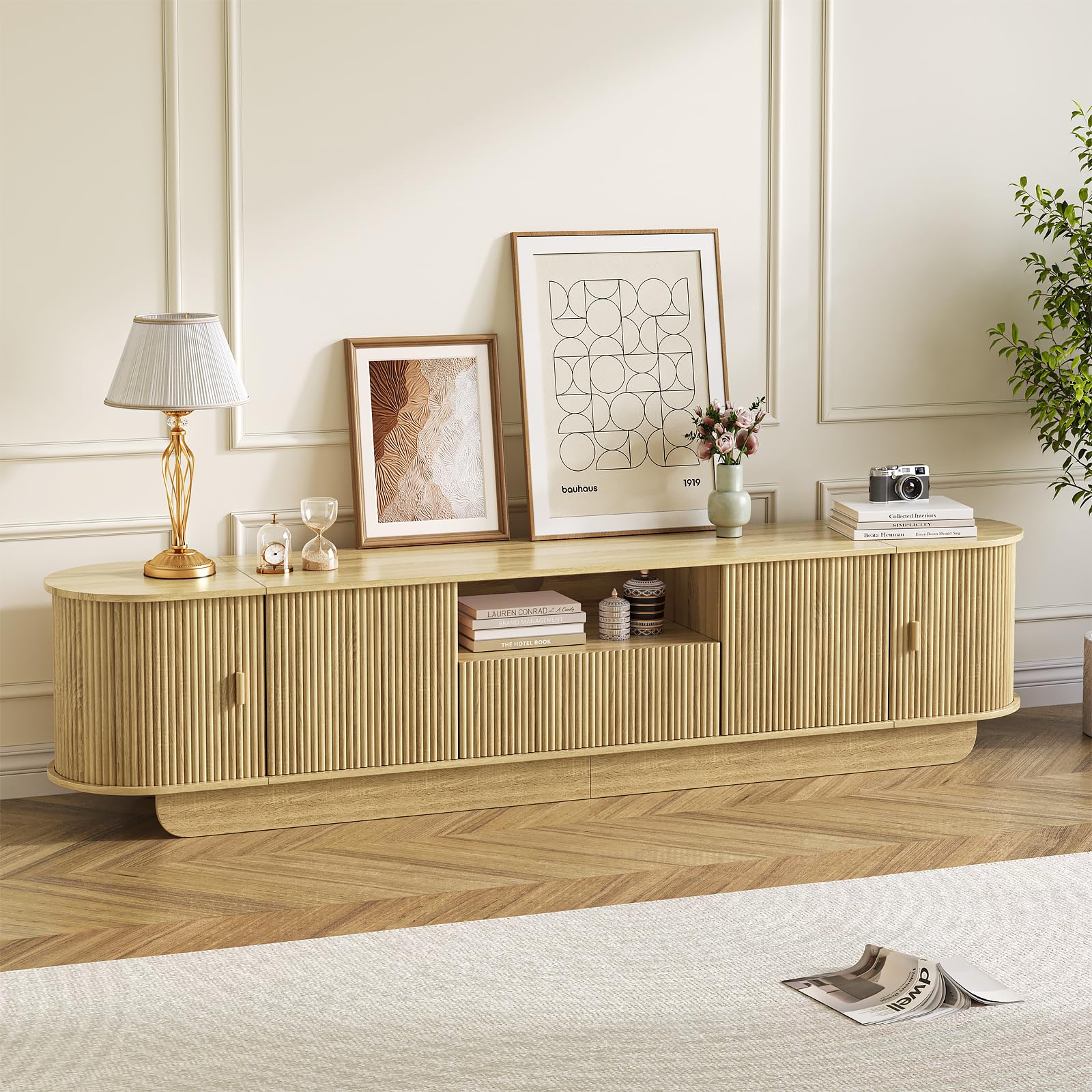 Amazon.com: 86.61'' Tambour TV Stand for 55-85 Inch, Modern