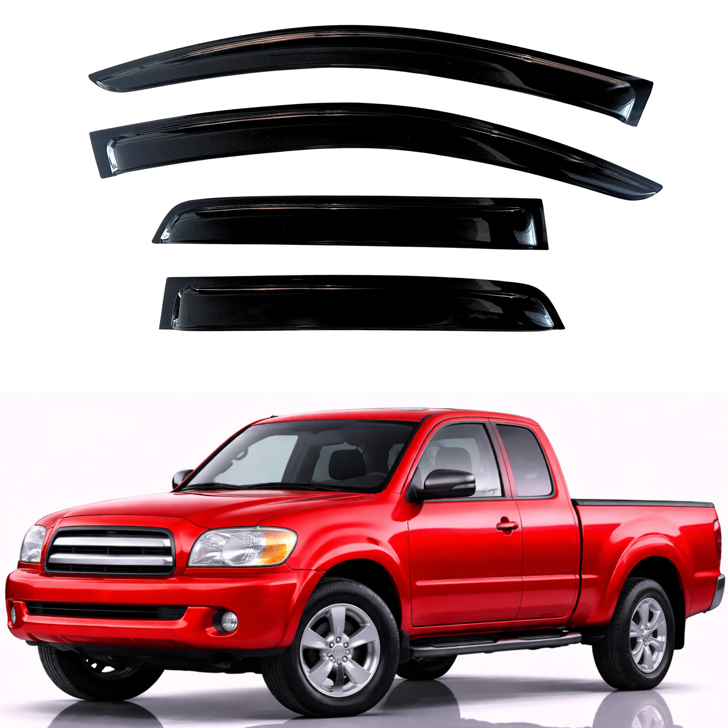 KPY Rain Guards Fit for 2000-2006 Toyota Tundra Access Cab, Out-Channel Window Visors Vent Wind Deflectors 4PC, Truck Accessories for 00-06 Toyota Tundra (Extended Cab Only)
