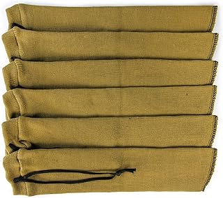 GUGULUZA Extra-Thick Gun Socks for Pistols, Pistol Sock for Handgun, 6-Pack Knit Silicone Treated Handgun Sleeve for Pistol, Revolver, Drawstring Closure, Anti-Rust (Tan)