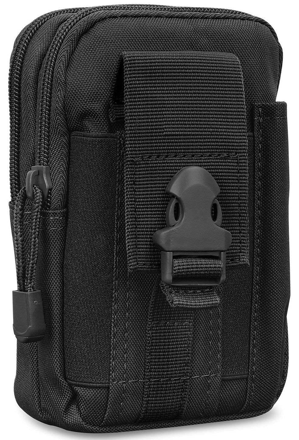 Portable Waterproof Mobile, Wallet Secure and Small Accessories Carry Waist Belt Pouch for Men & Women (7 X 4.8 X 2 Inch) (Black)-image-21
