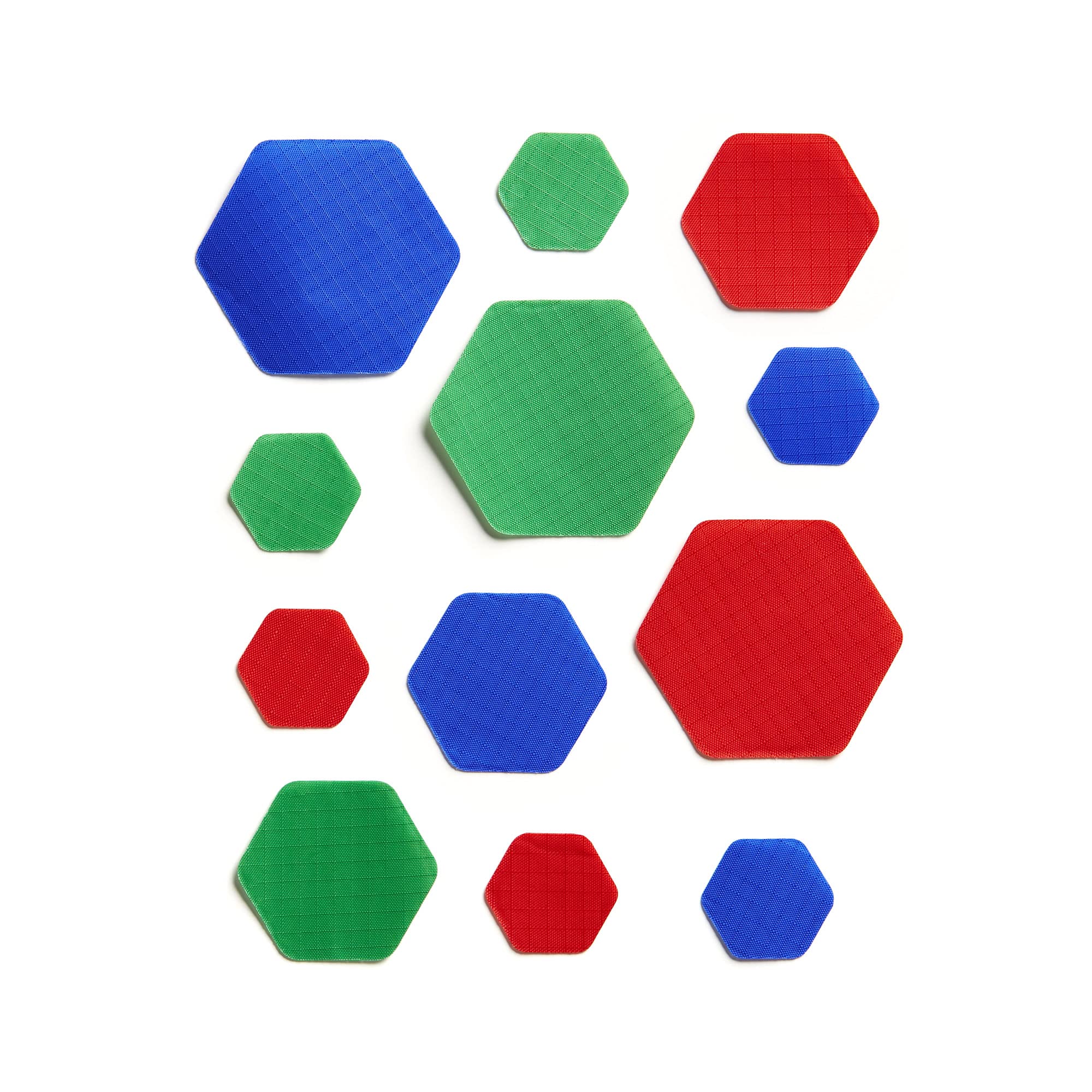 HEX UK (Triples) - Hexagonal Down Jacket Repair Kit - Self-Adhesive, Nylon Repair Patches for Your Outdoor Gear - Durable, Waterproof and Easy-to-Use (Brights)