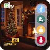 クリスマスの暖炉の輝き - 冬の夜に心地よいホリデー暖炉