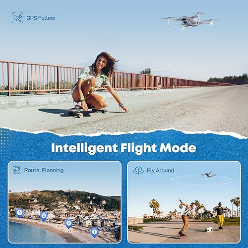 Miniatura 6 de V11MINI Drones con cámara para adultos 4K, menos de 8.78 oz, tiempo de vuelo de 60 minutos con 2 baterías, transmisión de 5 GHz, retorno automático