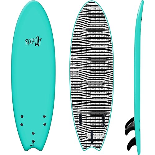 Rock-It 6' Albert Performance Fish Soft Top Surfboard Surf Board, Foam Surfboard, Kids Surfboard, Adult Surfboard, Tabla De Surf, Beginner Surfboard