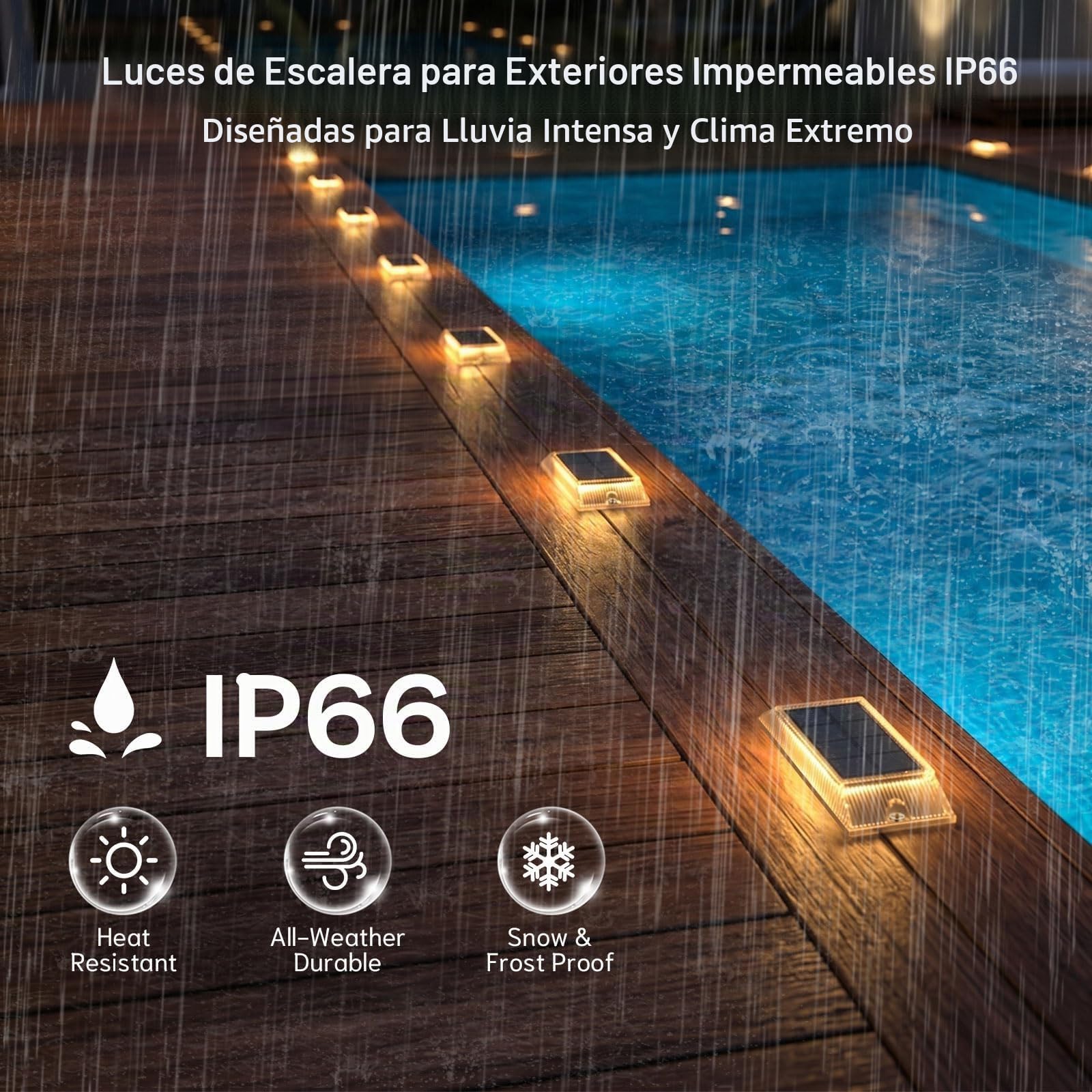 Luces Solares LED Exterior Jardin, Luz Solar Exterior Jardin