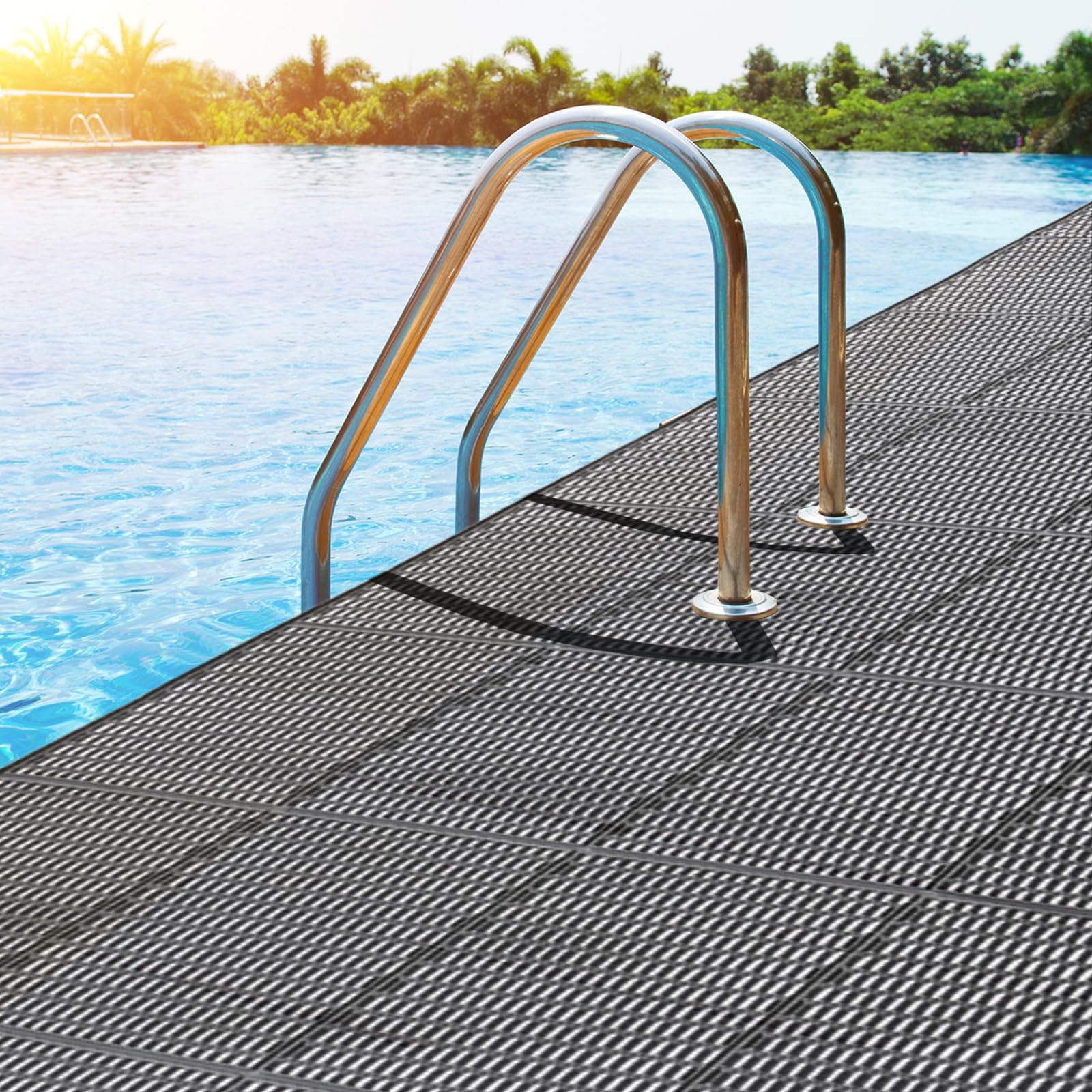 tonchean Tapis en caoutchouc pour espace de stationnement intérieur et extérieur, tapis de bain, 90 x 300 cm, découpable, anti-basculement