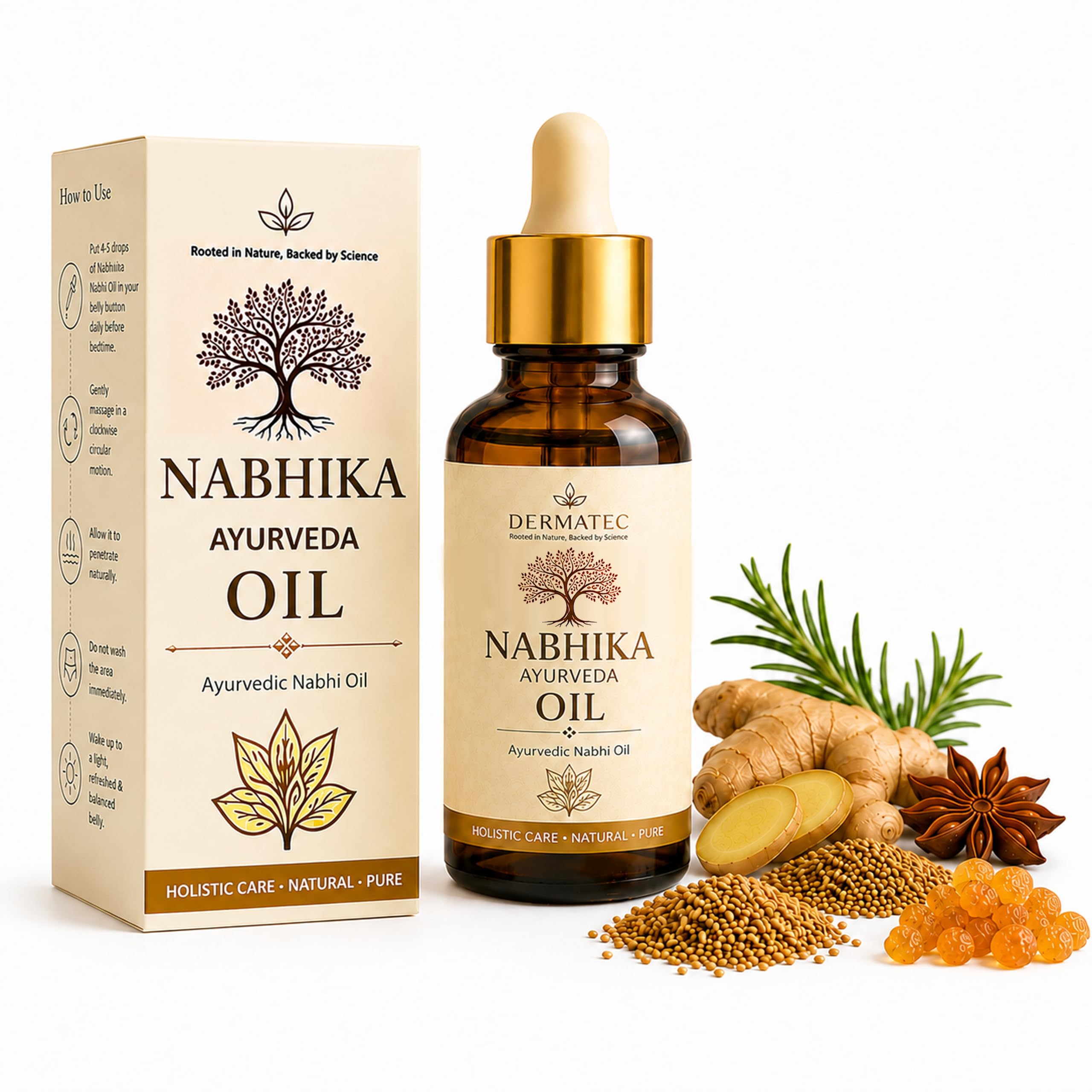 Nabhya Dhara Belly Button Oil for Digestion Detox Herbal Nabhi Oil Bloating Relief Metabolism Booster Gut Health Support Natural Ayurvedic Oil Non Greasy Formula Daily Use for Men Women (Pack of 1)-image-33
