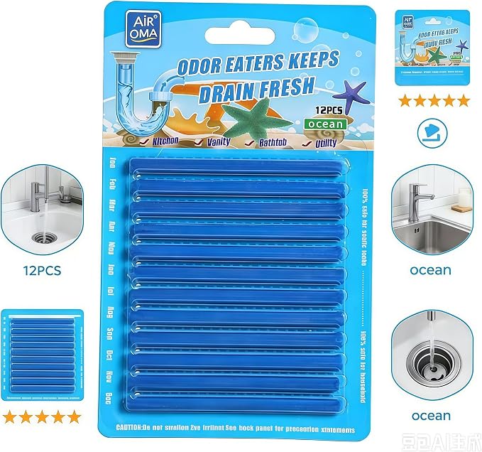 48 Stick para Drenaje Limpiador de Tuberías y Eliminador de Olores miniatura 6