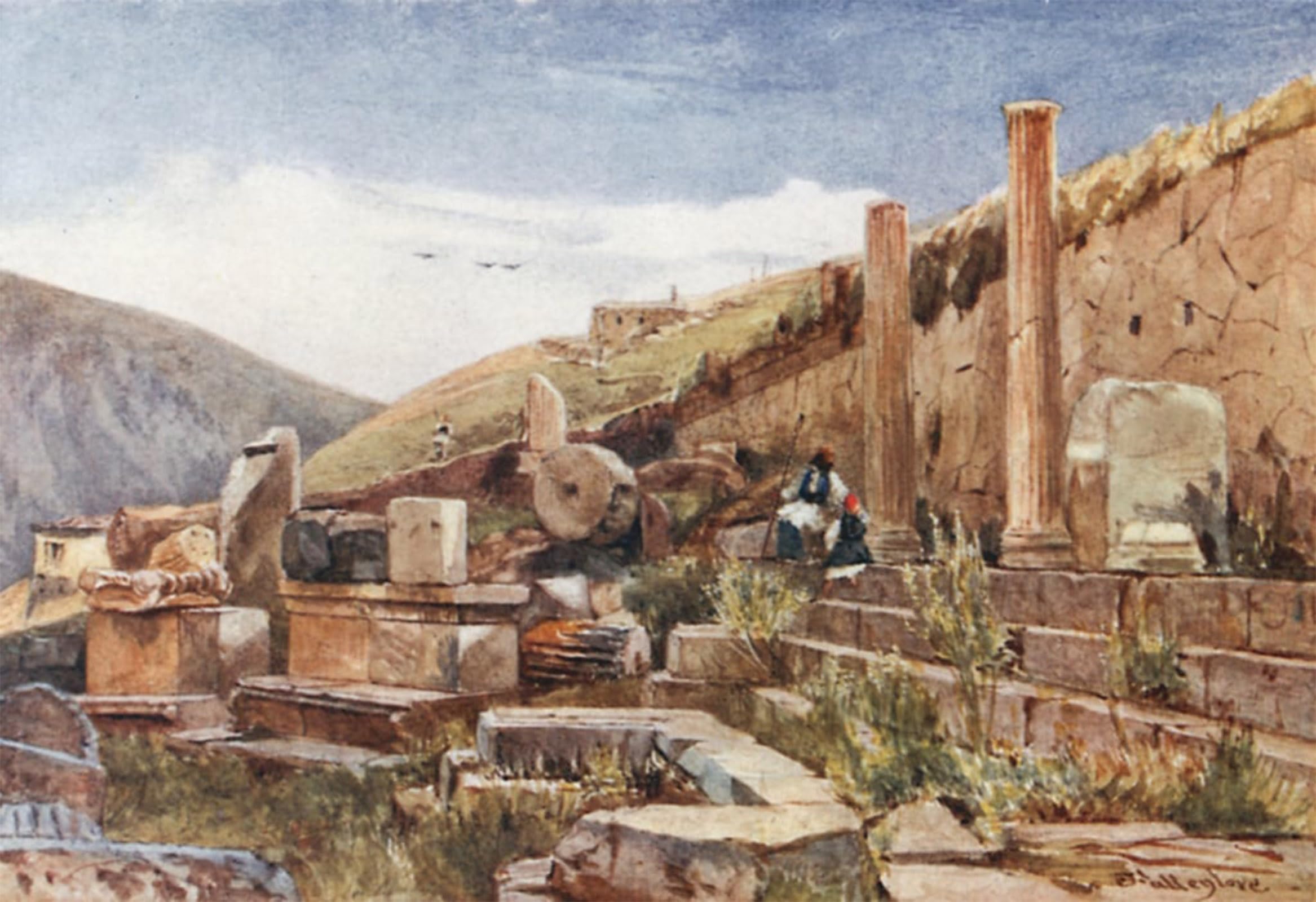 POSTERIIk Famous Modern Artwork Art Mural the Portico of the Athenians by Fulleylove Oil Paintings Pictures for Home Decor 60x90cm