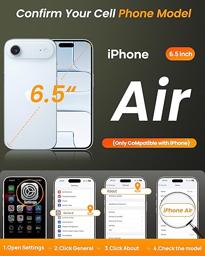 Miniatura 2 de Funda para iPhone Air con soporte para tarjetas, soporte integrado y cubierta para lente de cámara, a prueba de golpes, de silicona resistente a