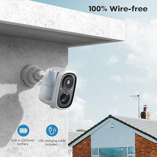 Miniatura 3 de Cámara de seguridad inalámbrica para exteriores batería WiFi recargable 2K para vigilancia en el hogar visión nocturna con detección de movimiento