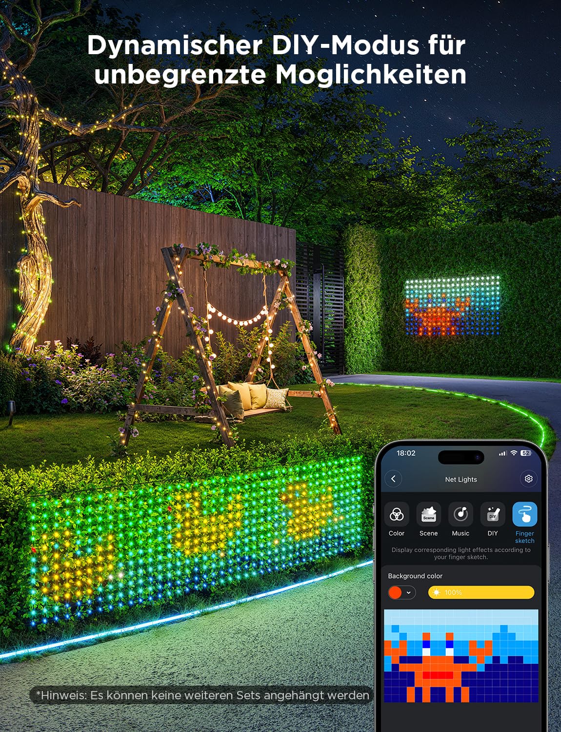 Govee Smart Lichterkette Netz für Büsche, 0,87×2,9m mit 480 LEDs für Außen | kompatibel mit Alexa und Google Assistant, Lichternetz für Außen mit Vielfältigen Modi, DIY-Funktion, Wasserdicht gemäß IP65